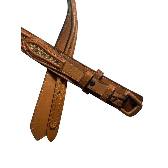 Rattlesnake Leather Belt Handcrafted in Mexico Women’s Size 28 Brown Textured - Picture 3 of 9
